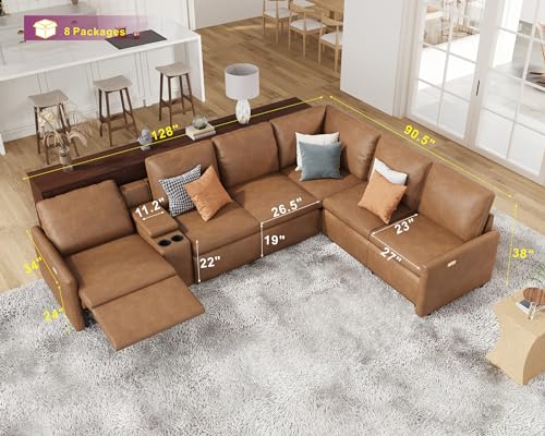 AMERLIFE 5-Seat Power Reclining Sectional Sofa