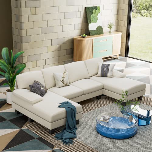 Modern U-Shaped 4-Seat Convertible Sofa Couch