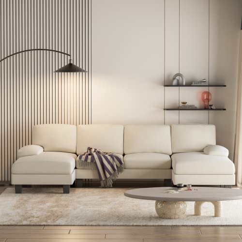 Modern U-Shaped 4-Seat Convertible Sofa Couch