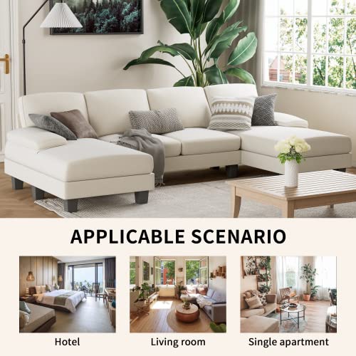 Modern U-Shaped 4-Seat Convertible Sofa Couch