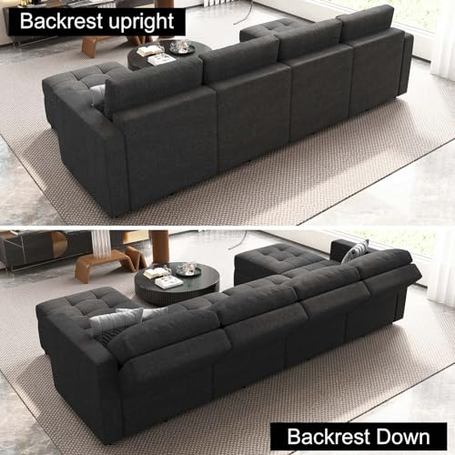 Modular U-Shaped Sectional Sofa with Storage Ottoman