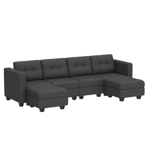 Dark Grey Reversible U-Shape Sectional Sofa Set