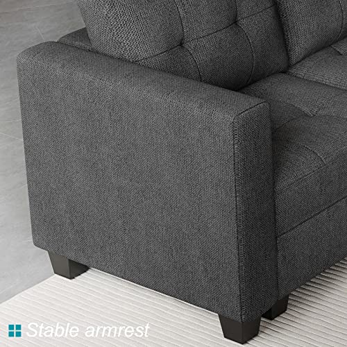 Dark Grey Reversible U-Shape Sectional Sofa Set