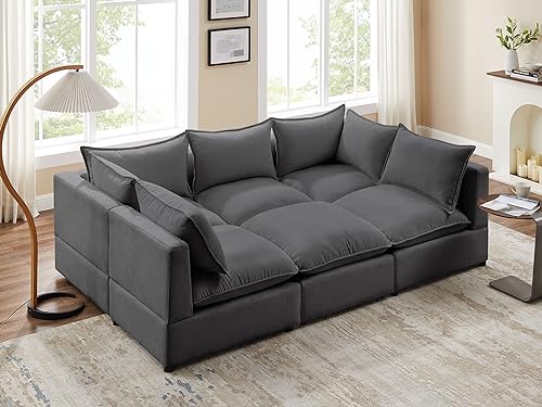 VANOMi U-Shaped Modular Sectional Sofa with Ottomans