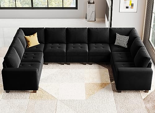 Oversized Velvet 9-Seater U-Shape Sectional Sofa