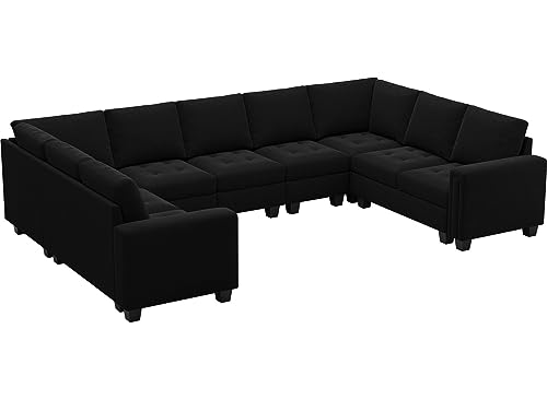Oversized Velvet 9-Seater U-Shape Sectional Sofa