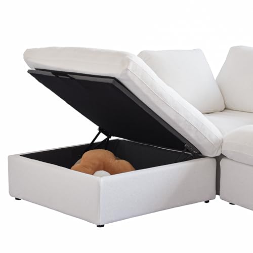 Comfortable U-Shaped Modular Sectional Sofa - White
