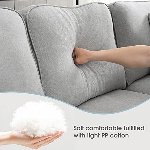 Light Gray Modular U-Shaped Sectional Sofa with Pillows