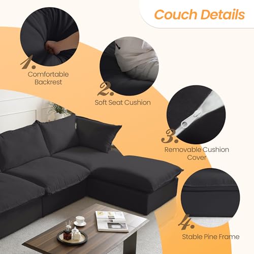 Modern U-Shaped Sectional Sofa for Living Rooms