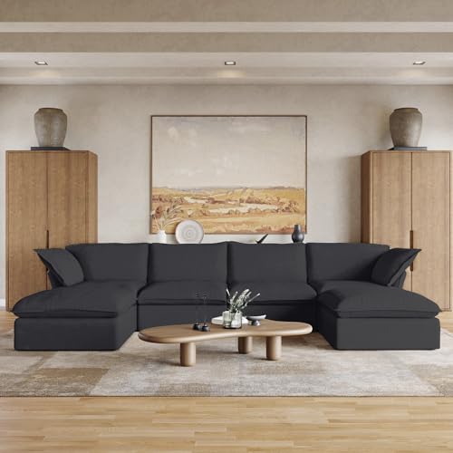 Modern U-Shaped Sectional Sofa for Living Rooms