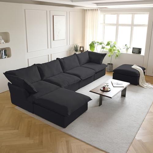Modern U-Shaped Sectional Sofa for Living Rooms