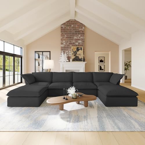 Modern U-Shaped Sectional Sofa for Living Rooms