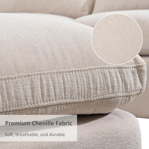 Beige Oversized Modular Sectional Sofa with Chaise