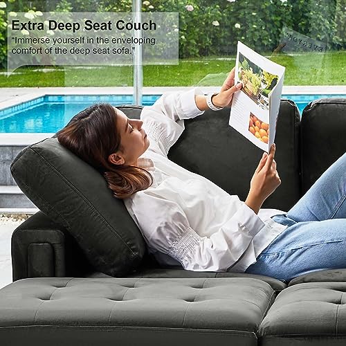 Oversized Velvet U-Shaped Modular Sectional Sofa Set