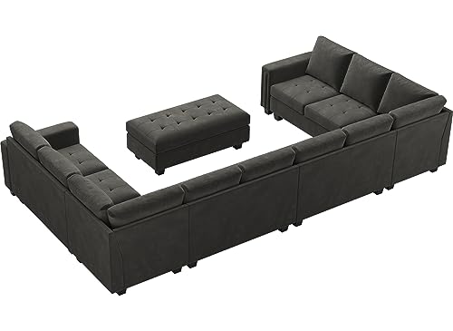 Oversized Velvet U-Shaped Modular Sectional Sofa Set