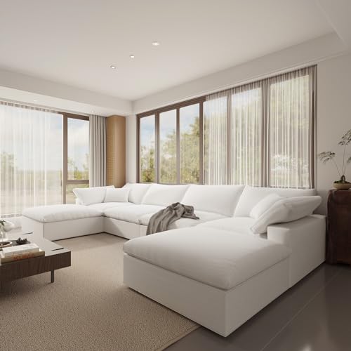 Comfy White Modular Cloud Sectional Sofa