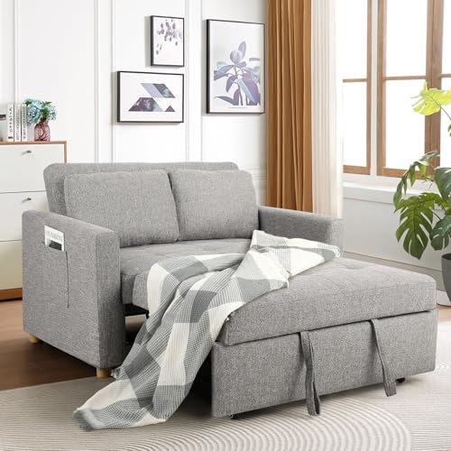 Gray Convertible 3-in-1 Sleeper Sofa Bed