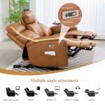 BAIJIAWEI Power Reclining 3-Seater Sofa - Brown