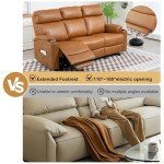 BAIJIAWEI Power Reclining 3-Seater Sofa - Brown