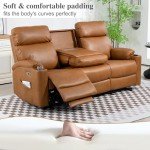 BAIJIAWEI Power Reclining 3-Seater Sofa - Brown