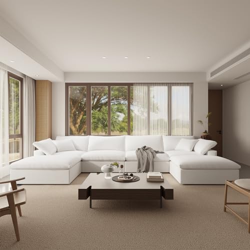 Comfy White Modular Cloud Sectional Sofa