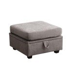 BOSMILLER Grey Modular Sectional Sofa with Ottoman