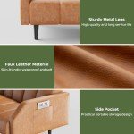Modern Adjustable Leather Loveseat Sofa Bed