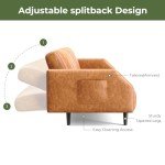 Modern Adjustable Leather Loveseat Sofa Bed