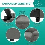 Gray Velvet Sectional Sleeper Sofa with Chaise Storage