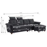 Jarenie 4-Seater L-Shaped Sectional Sofa - Dark Grey
