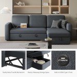Yaheetech Dark Gray L-Shaped Sectional Sofa