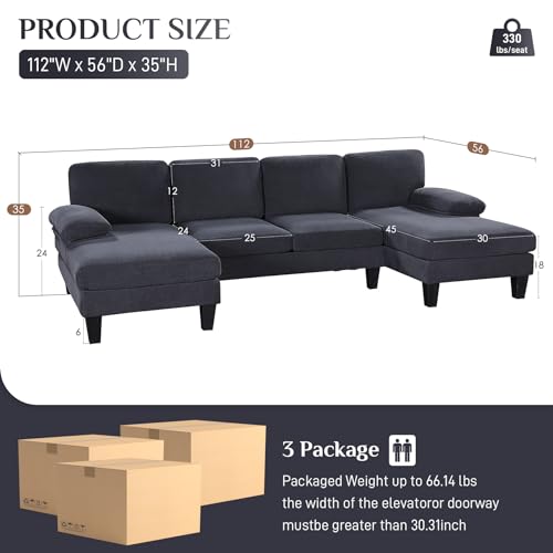 Nolohoo U-Shape Velvet Sectional Sofa Set