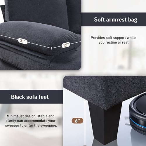 Nolohoo U-Shape Velvet Sectional Sofa Set