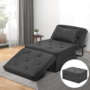 Versatile 4-in-1 Convertible Sofa Bed in Gray