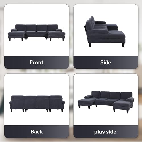 Nolohoo U-Shape Velvet Sectional Sofa Set