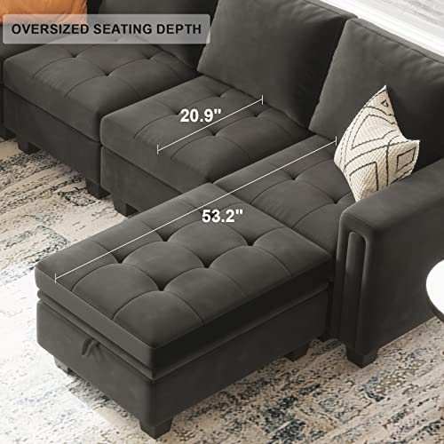 Belffin Oversized Velvet 8-Seat U-Shaped Sectional Sofa