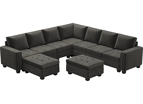 Belffin Oversized Velvet 8-Seat U-Shaped Sectional Sofa