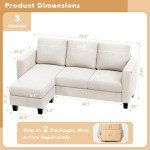 VICTONE L-shaped Sofa with Removable Ottoman
