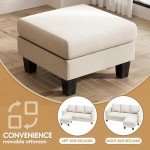 VICTONE L-shaped Sofa with Removable Ottoman