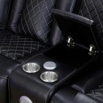 Black Leather Reclining Corner Sectional Sofa Set
