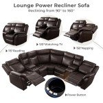 Gray L-Shaped Power Recliner Sectional Sofa