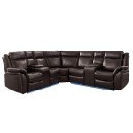 Gray L-Shaped Power Recliner Sectional Sofa