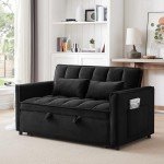Calabash 55" Convertible Sleeper Sofa with Pillows