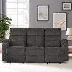Consofa Power Reclining Sofa with Heat, Massage, USB Ports