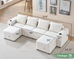 Spacious U-Shaped Modular Sectional Sofa with Storage