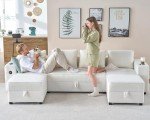Spacious U-Shaped Modular Sectional Sofa with Storage