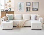 Spacious U-Shaped Modular Sectional Sofa with Storage