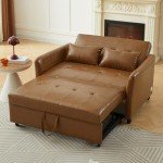 Merax Compact Sleeper Sofa Bed in Brown