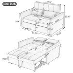 Merax Compact Sleeper Sofa Bed in Brown