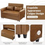 Merax Compact Sleeper Sofa Bed in Brown